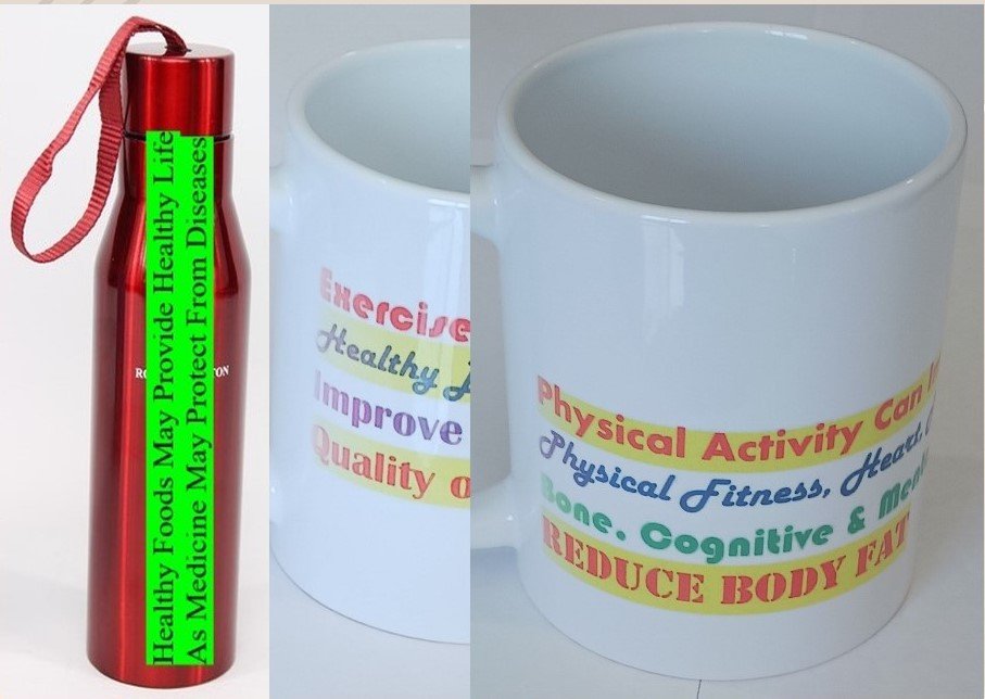 Coffee mug, water bottle