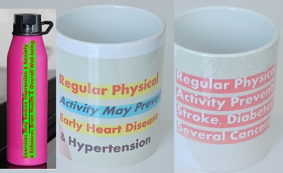 Coffee mug, water bottle